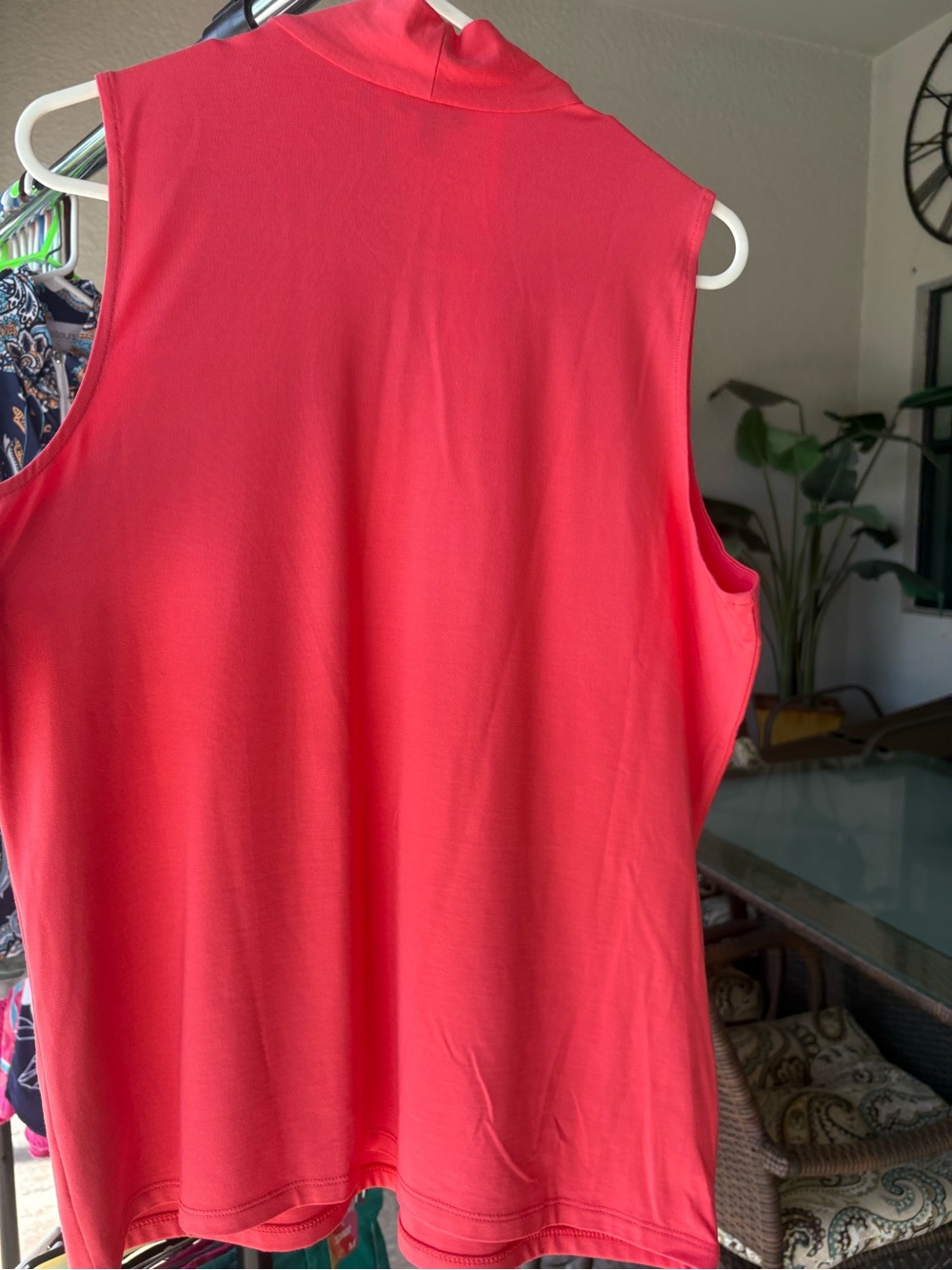 Talbots Sleeveless Red Notch-Neck Women's Top - Picture 3 of 3